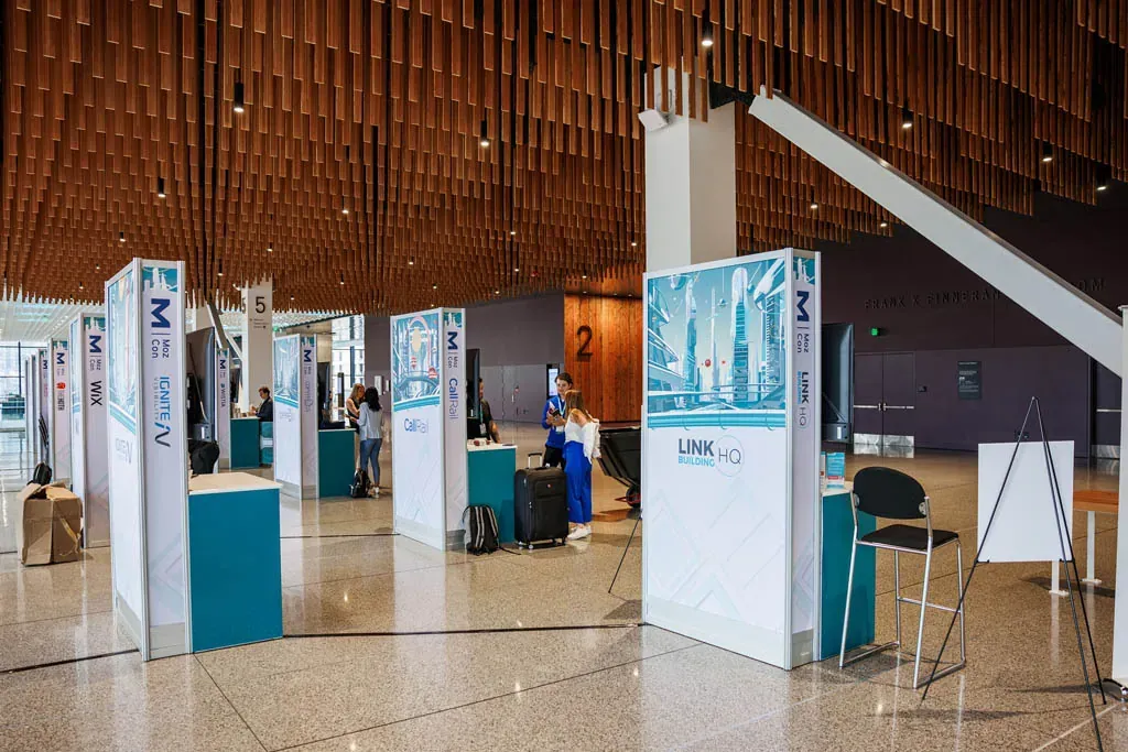 Exhibitor area at MozCon