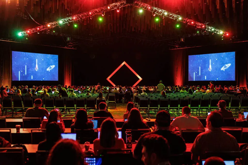 Opening visuals on the MozCon main stage