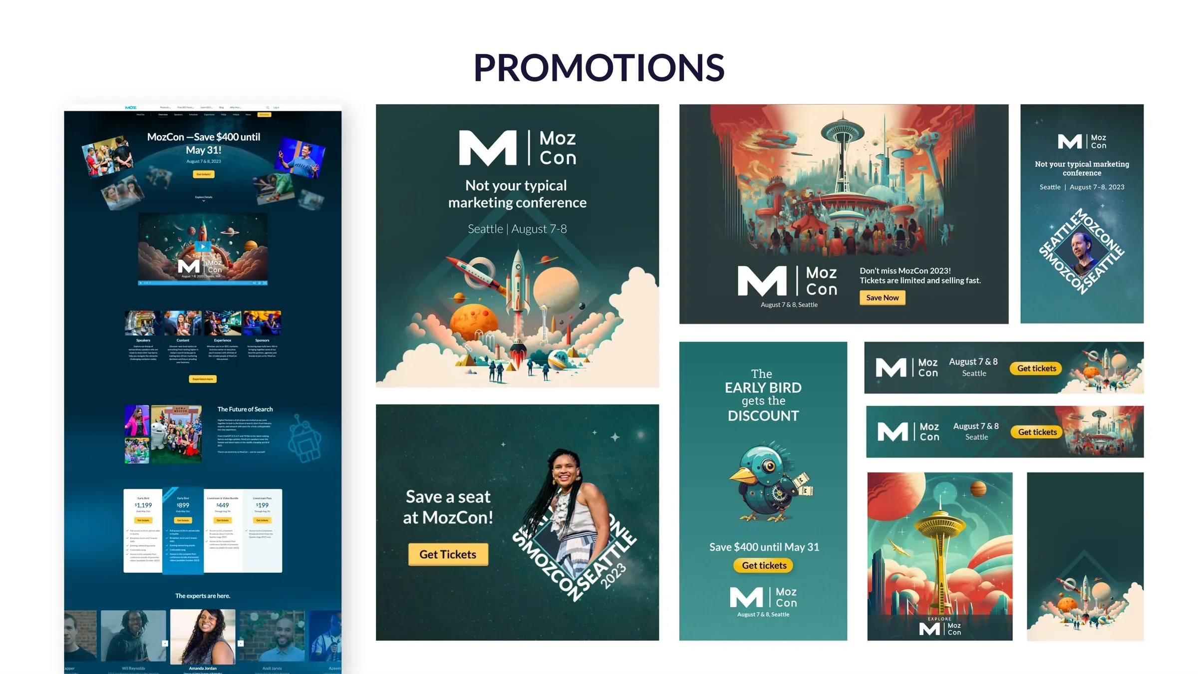 MozCon 2023 environmental illustration system