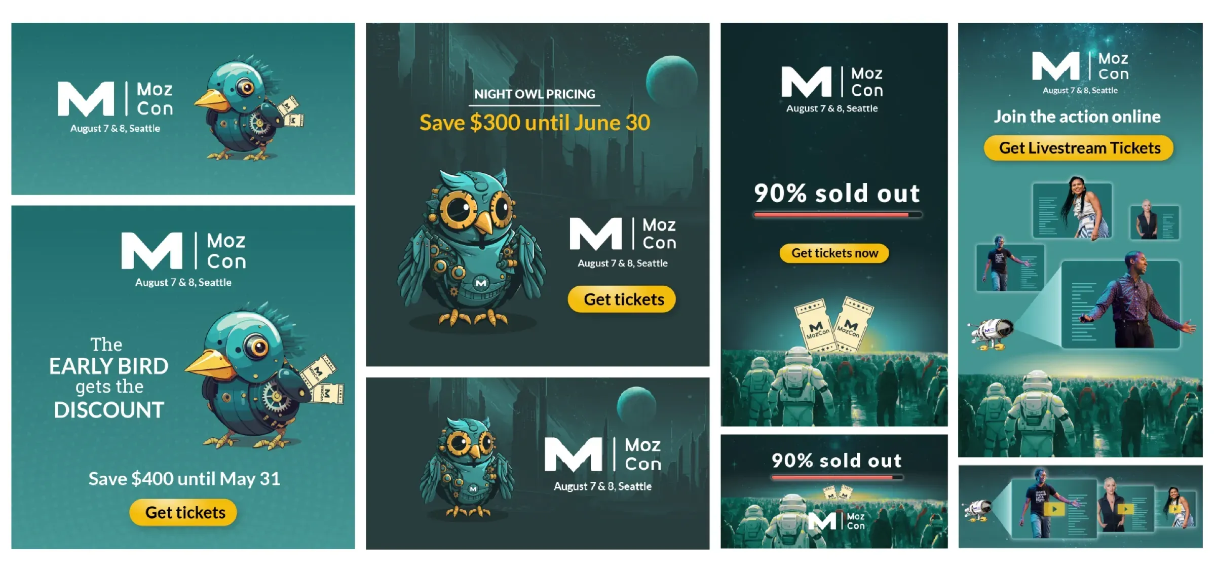 MozCon 2023 speaker, sponsor, and campaign graphics